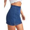 image:imageFloerns Womens Casual Split Hem High Waist Denim Skorts Skirt ShortsA Blue