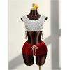 image:imageFloerns Womens Drawstring Low Waist Mini Shorts Concert Outfit Skinny Micro ShortsRed