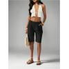 image:imageFloerns Womens Elegant Low Waist Bermuda Shorts Straight Wide Leg Business Casual TrousersBlack