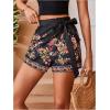 image:imageFloerns Womens Embroidery Tie Side Asymmetrical Hem Boho Skorts Vacation Skirt ShortsBlack