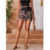 image:imageFloerns Womens Embroidery Tie Side Asymmetrical Hem Boho Skorts Vacation Skirt ShortsBlack