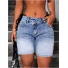 image:imageFloerns Womens Low Waisted Jean Shorts Straight Leg Denim Shorts with PocketBlue
