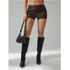 image:imageFloerns Womens Y2k Mini Shorts Zip Up Low Waist PU Leather Music Festival Hot PantsBrown