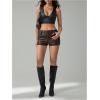 image:imageFloerns Womens Y2k Mini Shorts Zip Up Low Waist PU Leather Music Festival Hot PantsBrown