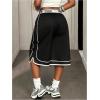 image:imageFloerns Womens Y2k Striped Track Shorts Elastic Waist Straight Leg Bermuda ShortsBlack