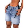 image:imageFloerns Womens Low Waisted Jean Shorts Straight Leg Denim Shorts with PocketBlue
