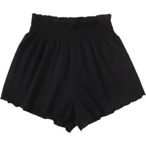 image:imageFloerns Womens Summer Tribal Print Elastic Waist Beach ShortsBlack Solid