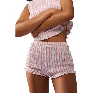 image:imageFloerns Womens Y2k Striped Bloomer Shorts Elastic Waist Lounge Sleep Bottom Mini ShortsPink Multi
