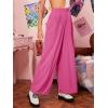 image:imageFloerns Womens Casual High Waisted Pleated Wide Leg Palazzo Pants TrousersA Hot Pink
