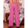 image:imageFloerns Womens Casual High Waisted Pleated Wide Leg Palazzo Pants TrousersA Hot Pink