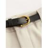 image:imageFloerns Womens Elegant Dressy Pants Mid Waist Pleated Straight Leg Office Work Trousers with BeltBeige