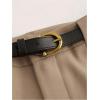 image:imageFloerns Womens Elegant Dressy Pants Mid Waist Pleated Straight Leg Office Work Trousers with BeltKhaki