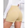 image:imageFloerns Womens Elegant High Waist Double Button Office Straight Leg ShortsApricot a