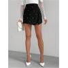 image:imageFloerns Womens Pearl Beaded Slit Skort Elastic High Waist Cocktail Party Dressy ShortsBlack