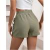 image:imageFloerns Womens Solid Wrap Front Linen Skirt Shorts Drawstring Knot Side Skort ShortsArmy Green