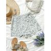 image:imageFloerns Womens Solid Wrap Front Linen Skirt Shorts Drawstring Knot Side Skort ShortsBeige Multi