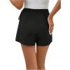 image:imageFloerns Womens Solid Wrap Front Linen Skirt Shorts Drawstring Knot Side Skort ShortsBlack