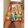 image:imageFloerns Womens Tropical Drawstring Waist Summer Shorts Straight Leg Boho ShortsBeige Multi