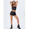 image:imageFloerns Womens Y2K Sexy High Waisted Faux Leather Shorts Drawstring Lace Up Festival Rave ShortsBlack Dull