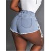 image:imageFloerns Womens Y2k Denim Shorts Distressed Raw Hem Chain Streetwear Jean ShortsBlue