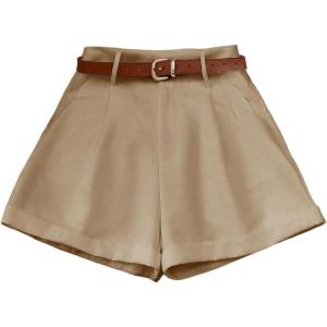image:imageFloerns Womens Casual Summer Wide Leg Shorts High Waisted Going Out ShortsKhaki