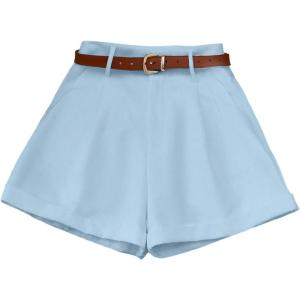 image:imageFloerns Womens Casual Summer Wide Leg Shorts High Waisted Going Out ShortsSky Blue