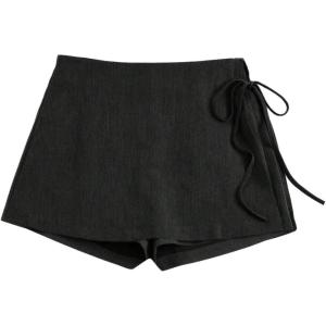 image:imageFloerns Womens Cute Tie Side Mini Skorts Split Going Out Coquette Skirt ShortsBlack