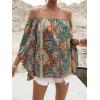 image:imageFloerns Womens Boho Off Shoulder 34 Bell Sleeve Summer Blouse TopA Multi Paisley