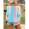 image:imageFloerns Womens Boho Off Shoulder 34 Bell Sleeve Summer Blouse TopBlue Pink Yellow
