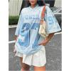 image:imageFloerns Womens Camo Print Team Sports T Shirts V Neck Basketball Jersey Tee ShirtsBlue