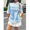 image:imageFloerns Womens Camo Print Team Sports T Shirts V Neck Basketball Jersey Tee ShirtsBlue