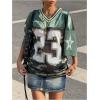 image:imageFloerns Womens Camo Print Team Sports T Shirts V Neck Basketball Jersey Tee ShirtsDeep Green