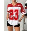 image:imageFloerns Womens Camo Print Team Sports T Shirts V Neck Basketball Jersey Tee ShirtsRed and White