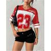 image:imageFloerns Womens Camo Print Team Sports T Shirts V Neck Basketball Jersey Tee ShirtsRed and White