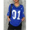 image:imageFloerns Womens Camo Print Team Sports T Shirts V Neck Basketball Jersey Tee ShirtsRoyal Blue
