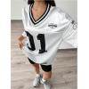 image:imageFloerns Womens Camo Print Team Sports T Shirts V Neck Basketball Jersey Tee ShirtsWhite Ivory