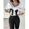 image:imageFloerns Womens Camo Print Team Sports T Shirts V Neck Basketball Jersey Tee ShirtsWhite Ivory