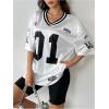 image:imageFloerns Womens Camo Print Team Sports T Shirts V Neck Basketball Jersey Tee ShirtsWhite Ivory