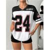 image:imageFloerns Womens Camo Print Team Sports T Shirts V Neck Basketball Jersey Tee ShirtsWhite and Black