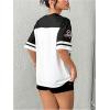 image:imageFloerns Womens Camo Print Team Sports T Shirts V Neck Basketball Jersey Tee ShirtsWhite and Black