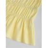 image:imageFloerns Womens Cute Square Neck Cap Sleeve Blouses Ruched Bust Ruffle Hem Summer ShirtsYellow