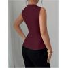 image:imageFloerns Womens Elegant Sleeveless Vest Shirts Flared Hem Business Casual Blouse TopsBurgundy