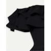 image:imageFloerns Womens Off The Shoulder T Shirt Asymmetrical Ruffle Hem Going Out TopsBlack