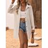 image:imageFloerns Womens Sheer Drop Shoulder Blouse Long Sleeve Collar Button Loose Shirts TopsApricot
