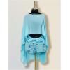 image:imageFloerns Womens Sheer Mesh Shawl Wraps High Low Ruffle Hem Beach Cover Up Poncho TopsBlue
