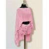 image:imageFloerns Womens Sheer Mesh Shawl Wraps High Low Ruffle Hem Beach Cover Up Poncho TopsPink