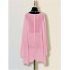 image:imageFloerns Womens Sheer Mesh Shawl Wraps High Low Ruffle Hem Beach Cover Up Poncho TopsPink