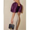 image:imageFloerns Womens Square Neck Puff Short Sleeve Elegant Blouse Crop TopRed Violet
