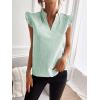 image:imageFloerns Womens Striped Ruffle Cap Sleeve Tops Summer Blouse Tops V Neck Business Causal Work Outfits for 2025Mint Green