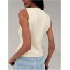 image:imageFloerns Womens V Neck Button Down Suit Vest Sleeveless Elegant Business Office BlazerKhaki